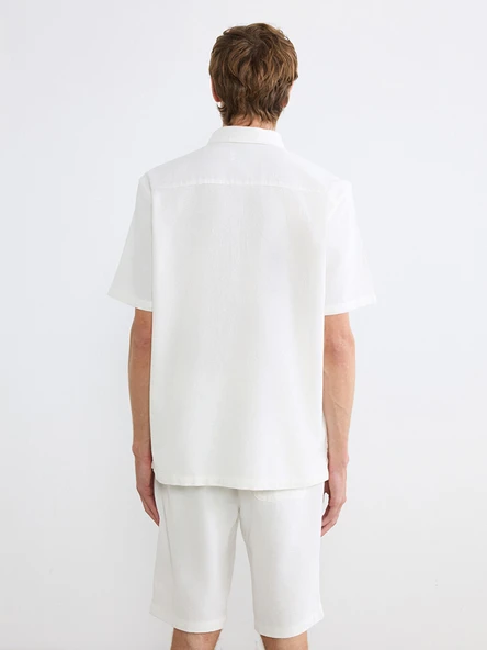 LCW Vision Beyaz Regular Fit Erkek Basic Gömlek - Resim 5
