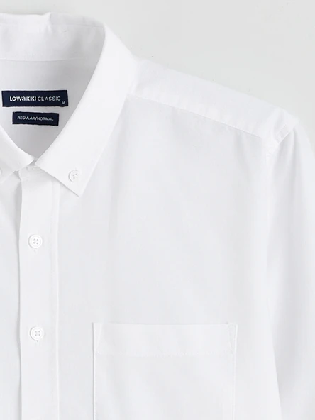 LCWAIKIKI Classic Beyaz Regular Fit Oxford Erkek Basic Gömlek - Resim 6