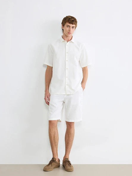 LCW Vision Beyaz Regular Fit Erkek Basic Gömlek - Resim 3