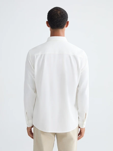 LCW Vision Beyaz Slim Fit Erkek Basic Gömlek - Resim 6