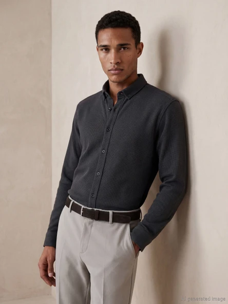 LCW Vision Antrasit Slim Fit Erkek Gömlek ürün görseli 1