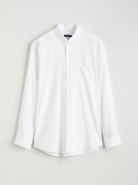 LCWAIKIKI Classic Beyaz Regular Fit Gabardin Erkek Basic Gömlek - Resim 6
