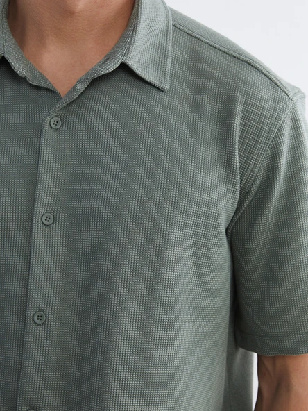 LCW Vision Yeşil Regular Fit Erkek Gömlek - Resim 4