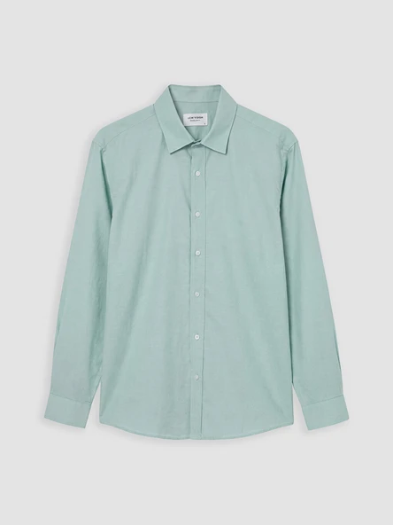 LCW Vision Yeşil Regular Fit Erkek Gömlek - Resim 7