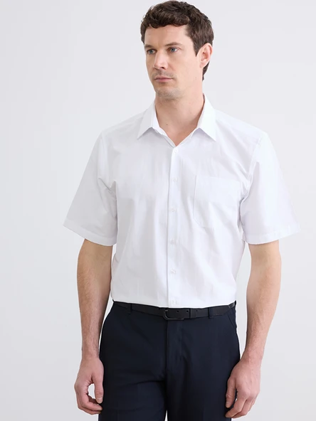 LCW BUSINESS Beyaz Regular Fit Erkek Basic Gömlek ürün görseli 1