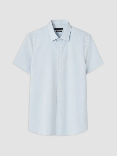 LCW BUSINESS Mavi Slim Fit Erkek Dokulu Gömlek ürün görseli 1