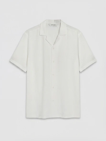 LCW Vision Beyaz Regular Fit Dokulu Erkek Basic Gömlek - Resim 5