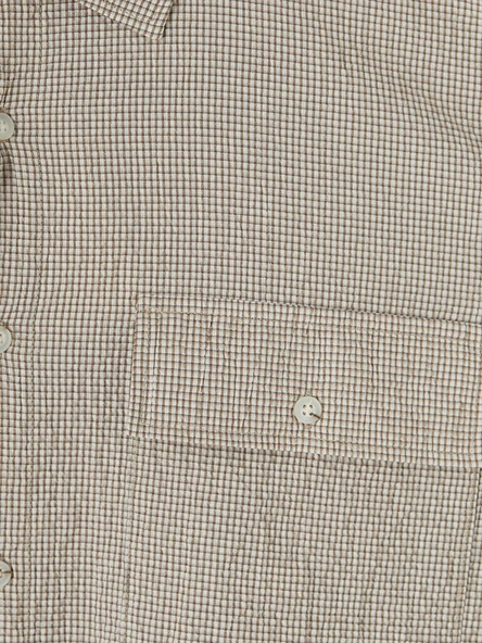 LCW Vision Bej Regular Fit Ekose Erkek Gömlek - Resim 7