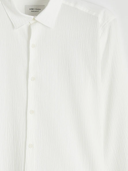 LCW Vision Beyaz Regular Fit Erkek Basic Gömlek - Resim 6