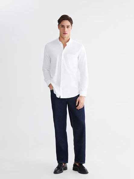 LCWAIKIKI Classic Beyaz Regular Fit Gabardin Erkek Basic Gömlek - Resim 3