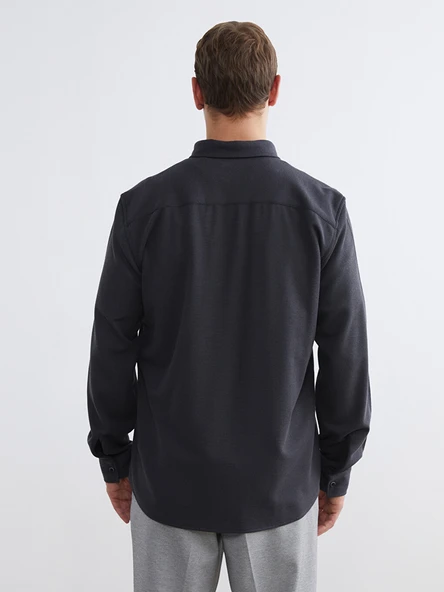LCW Vision Antrasit Slim Fit Erkek Gömlek - Resim 6
