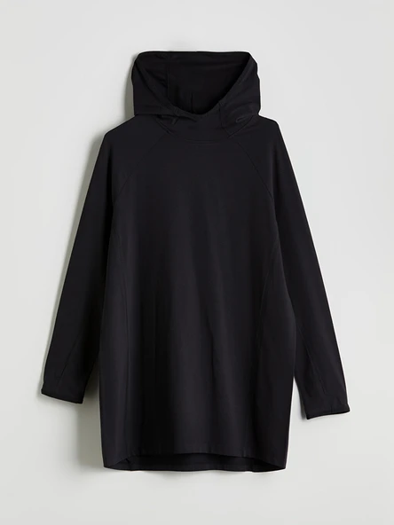 LCW Modest Siyah Kapüşonlu Kadın Tunik - Resim 5