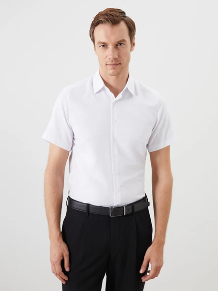 LCW BUSINESS Beyaz Slim Fit Erkek Gömlek ürün görseli 1