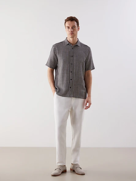 LCW Vision Siyah Regular Fit Ekose Erkek Gömlek - Resim 2