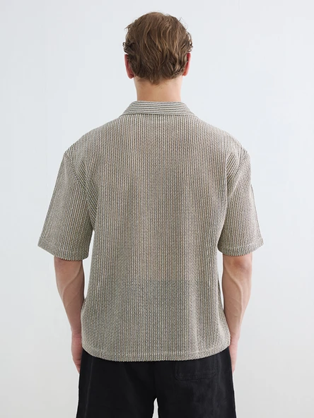 LCW Vision Beyaz Regular Fit Erkek Basic Dokulu Gömlek - Resim 4