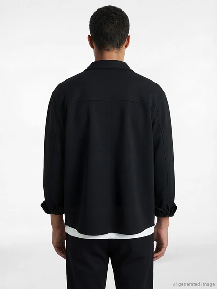 LCW Vision Siyah Regular Fit Erkek Gömlek - Resim 4