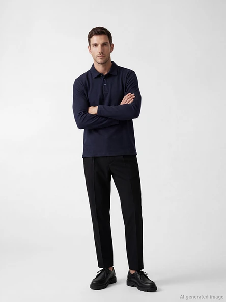 LCWAIKIKI Classic Siyah Regular Fit Erkek Chino Pantolon ürün görseli 1