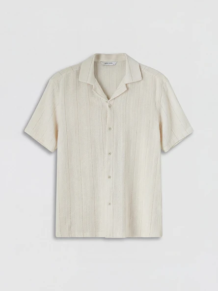 LCW Vision Beyaz Regular Fit Armürlü Erkek Basic Gömlek - Resim 5