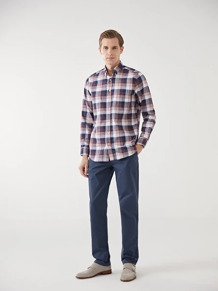 LCWAIKIKI Classic İndigo Standart Kalıp Erkek Chino Pantolon ürün görseli 1