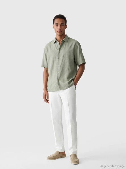 LCW Vision Yeşil Regular Fit Erkek Gömlek - Resim 2