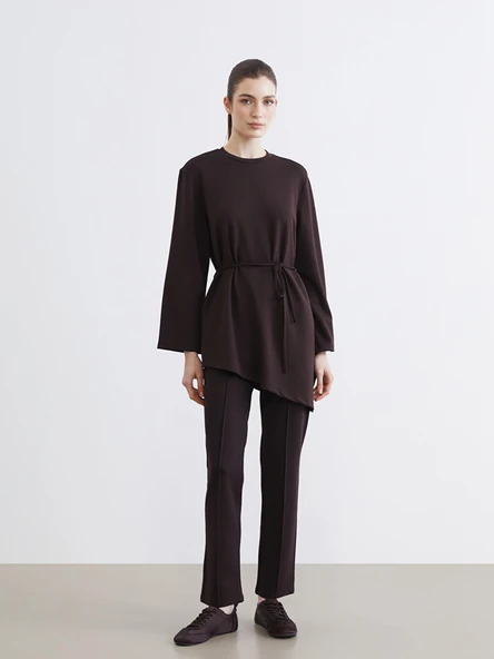 LCW Modest Kahverengi Yüksek Bel Slim Fit Kadın Pantolon ürün görseli 1