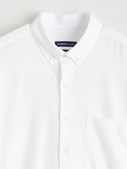 LCWAIKIKI Classic Beyaz Regular Fit Gabardin Erkek Basic Gömlek - Resim 7