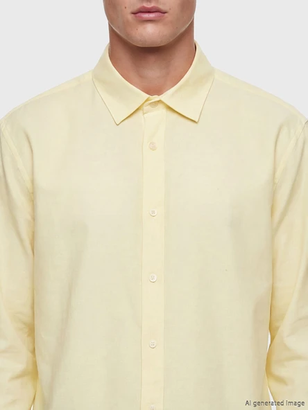 LCW Vision Sarı Regular Fit Erkek Gömlek - Resim 3
