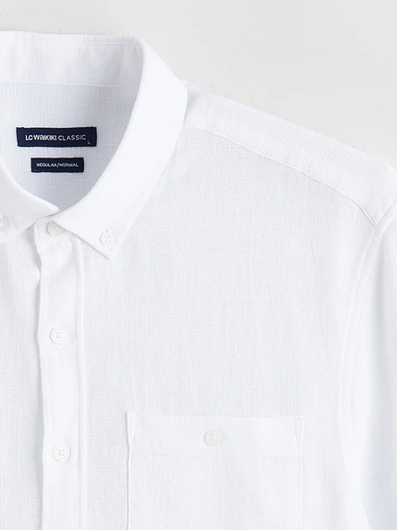 LCWAIKIKI Classic Beyaz Regular Fit Poplin Erkek Basic Gömlek - Resim 6