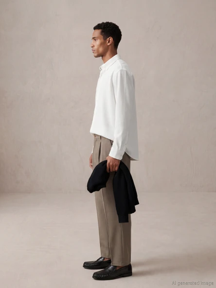 LCW Vision Beyaz Slim Fit Erkek Basic Gömlek - Resim 2
