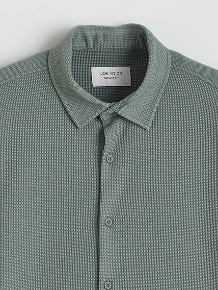 LCW Vision Yeşil Regular Fit Erkek Gömlek - Resim 7