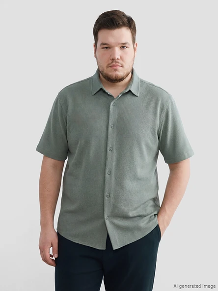 LCW Vision Yeşil Regular Fit Erkek Gömlek - Resim 2