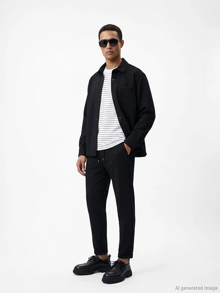 LCW Vision Siyah Regular Fit Erkek Gömlek - Resim 2
