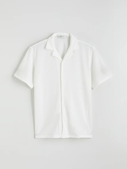 LCW Vision Beyaz Regular Fit Erkek Basic Gömlek - Resim 5