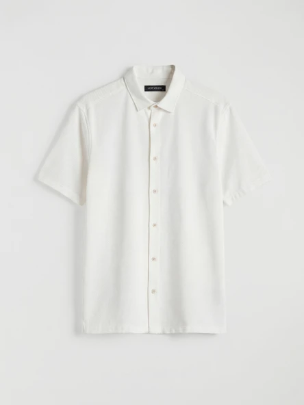 LCW Vision Beyaz Regular Fit Erkek Basic Gömlek - Resim 6