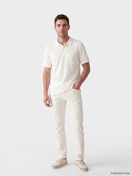 LCWAIKIKI Classic Beyaz Slim Fit Erkek Chino Pantolon ürün görseli 1