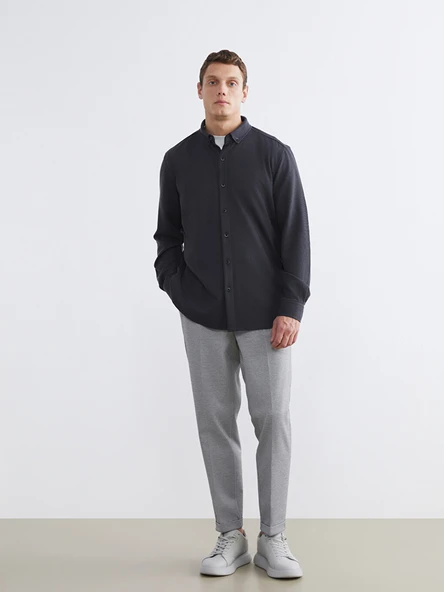LCW Vision Antrasit Slim Fit Erkek Gömlek - Resim 4
