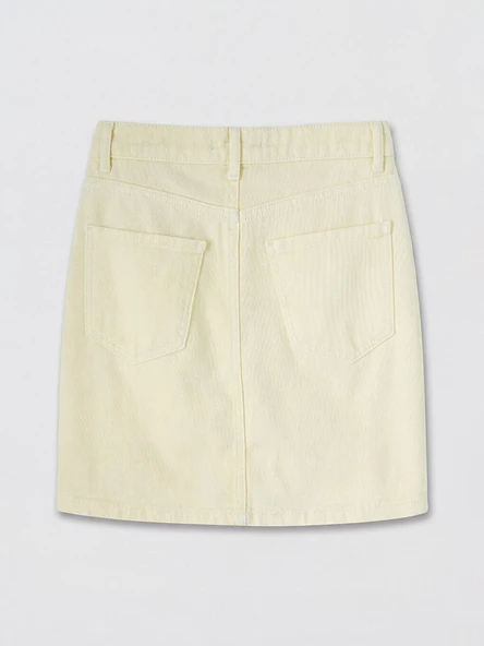 LCW Vision Sarı Regular Fit Mini Jean Etek - Resim 6