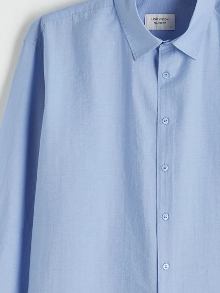 LCW Vision Mavi Regular Fit Poplin Erkek Gömlek - Resim 6