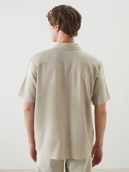 LCW Vision Bej Regular Fit Erkek Gömlek - Resim 4