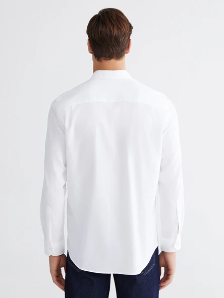 LCWAIKIKI Classic Beyaz Regular Fit Gabardin Erkek Basic Gömlek - Resim 5