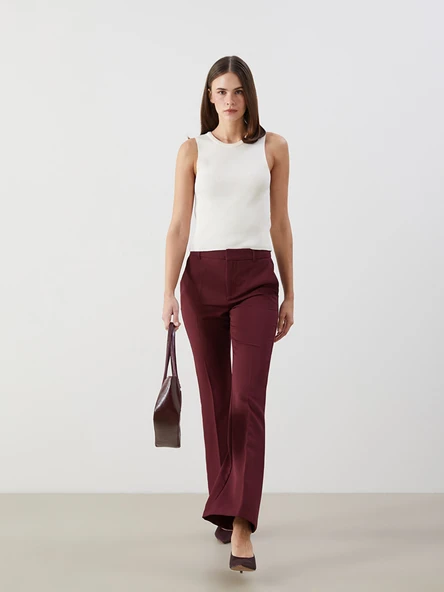 LCW Vision Bordo Dar Fit Kadın Pantolon ürün görseli 1