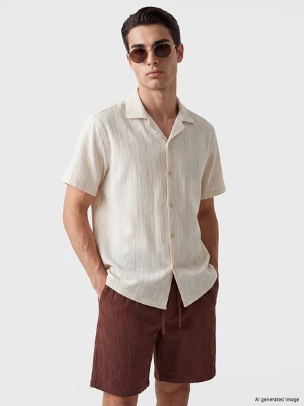 LCW Vision Beyaz Regular Fit Armürlü Erkek Basic Gömlek - Resim 3
