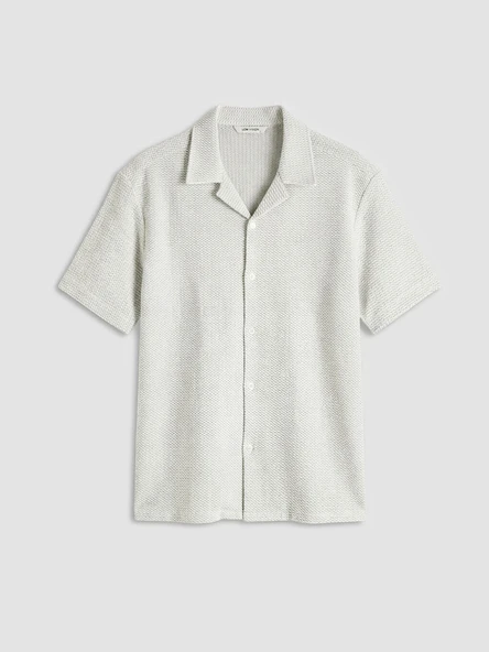 LCW Vision Beyaz Regular Fit Erkek Basic Dokulu Gömlek - Resim 5