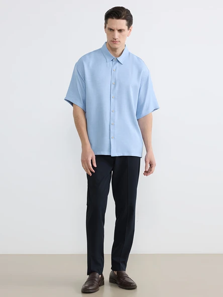 LCW Vision Mavi Regular Fit Erkek Gömlek - Resim 3
