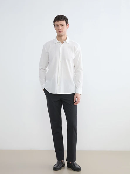 LCW Vision Beyaz Regular Fit Erkek Basic Gömlek - Resim 2