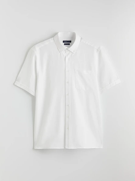 LCWAIKIKI Classic Beyaz Regular Fit Armürlü Erkek Basic Gömlek - Resim 5