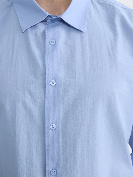 LCW Vision Mavi Regular Fit Poplin Erkek Gömlek - Resim 3