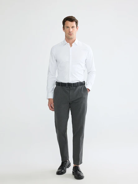 LCW BUSINESS Beyaz Slim Fit Armürlü Erkek Basic Gömlek - Resim 4