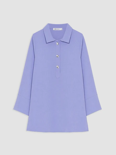 LCW EVERYDAY Lila Polo Yaka Armürlü Kadın Tunik ürün görseli 1