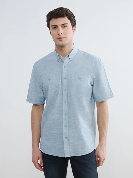 LCWAIKIKI Classic Mavi Regular Fit Poplin Erkek Gömlek ürün görseli 1